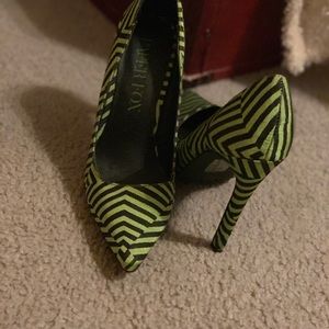 Green and Black Chevron heels!